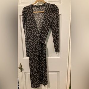 Animal print wrap dress